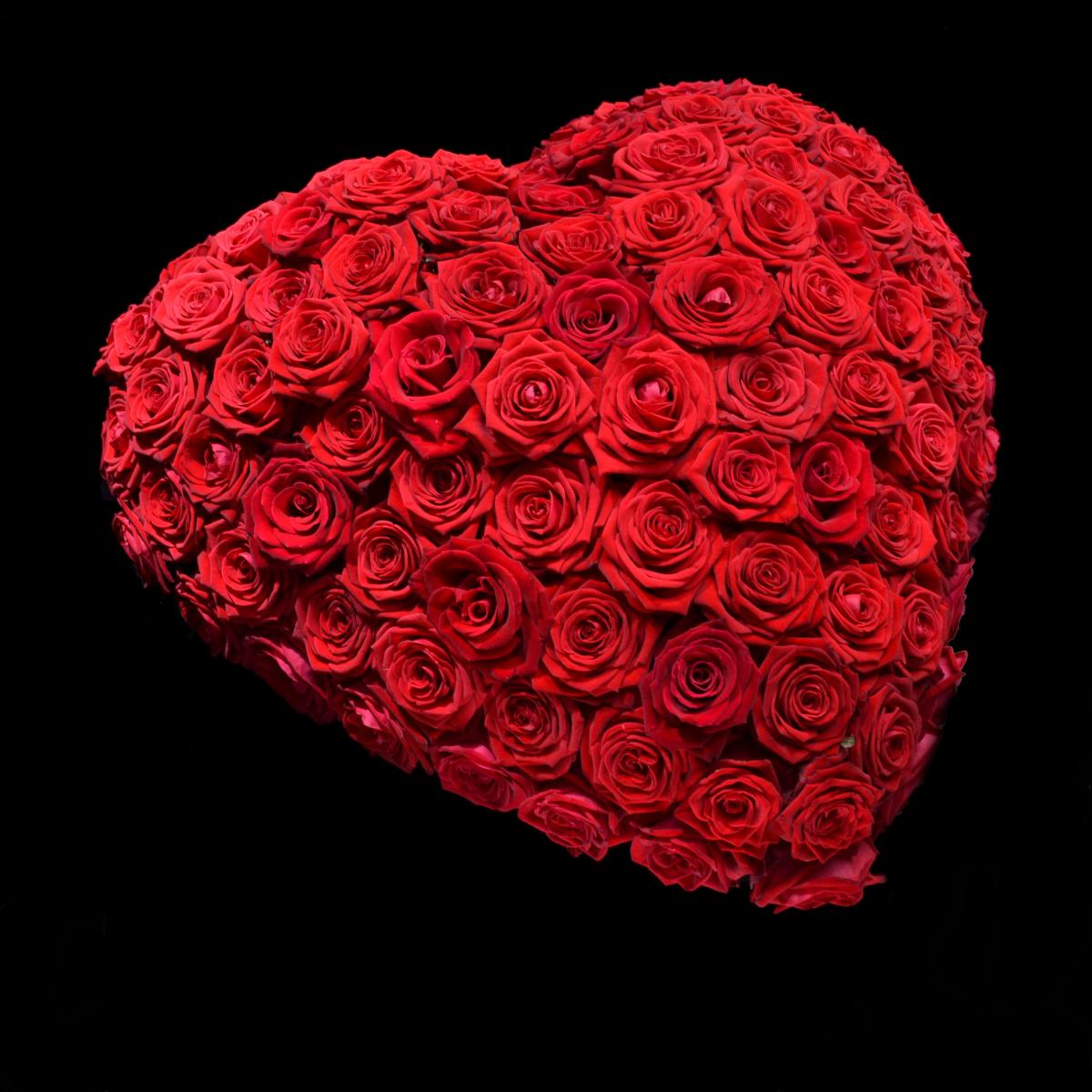 Hartvormig arrangement Rode Roos